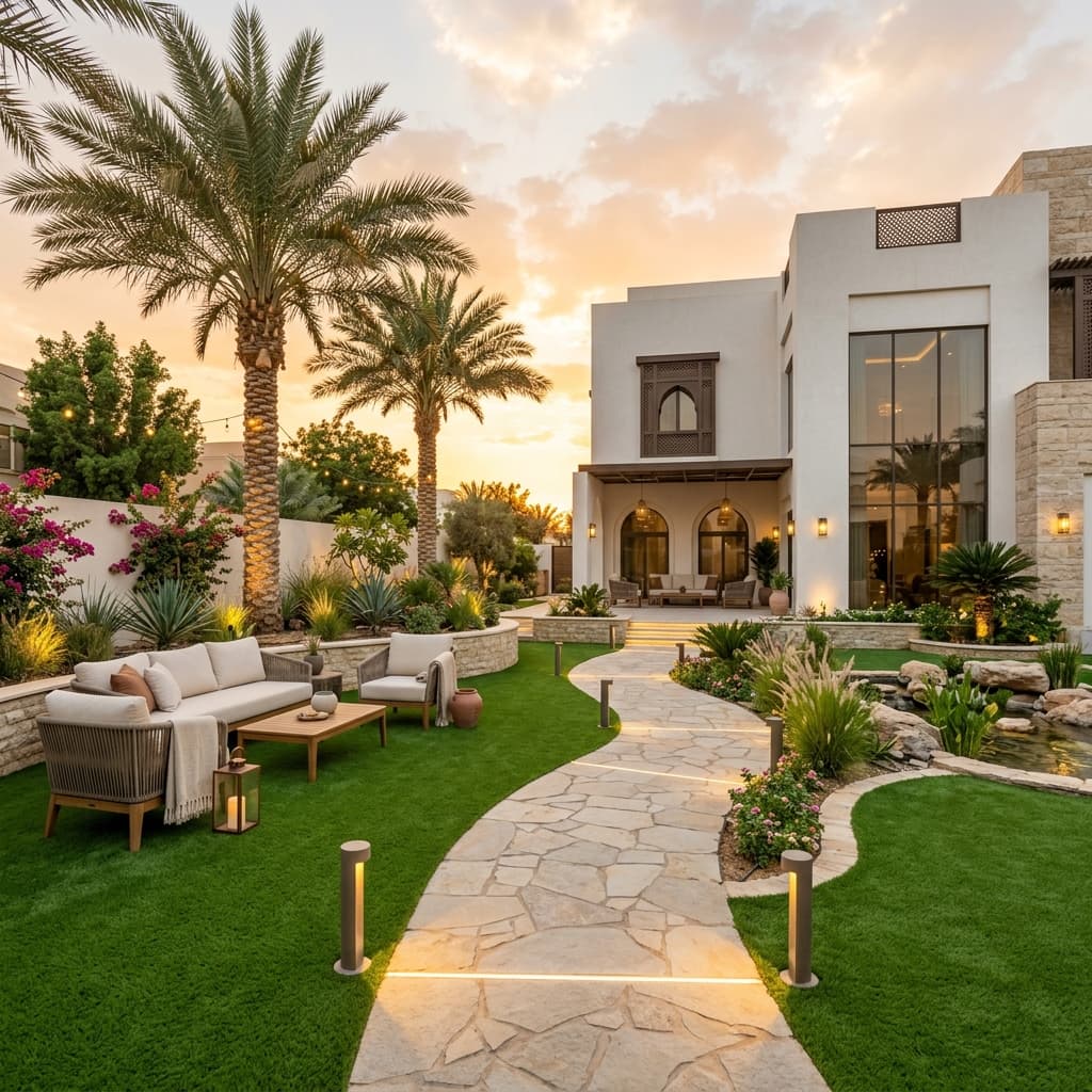 أفكار تنسيق حدائق منزلية بالرياض — نجيلة صناعية وديكور