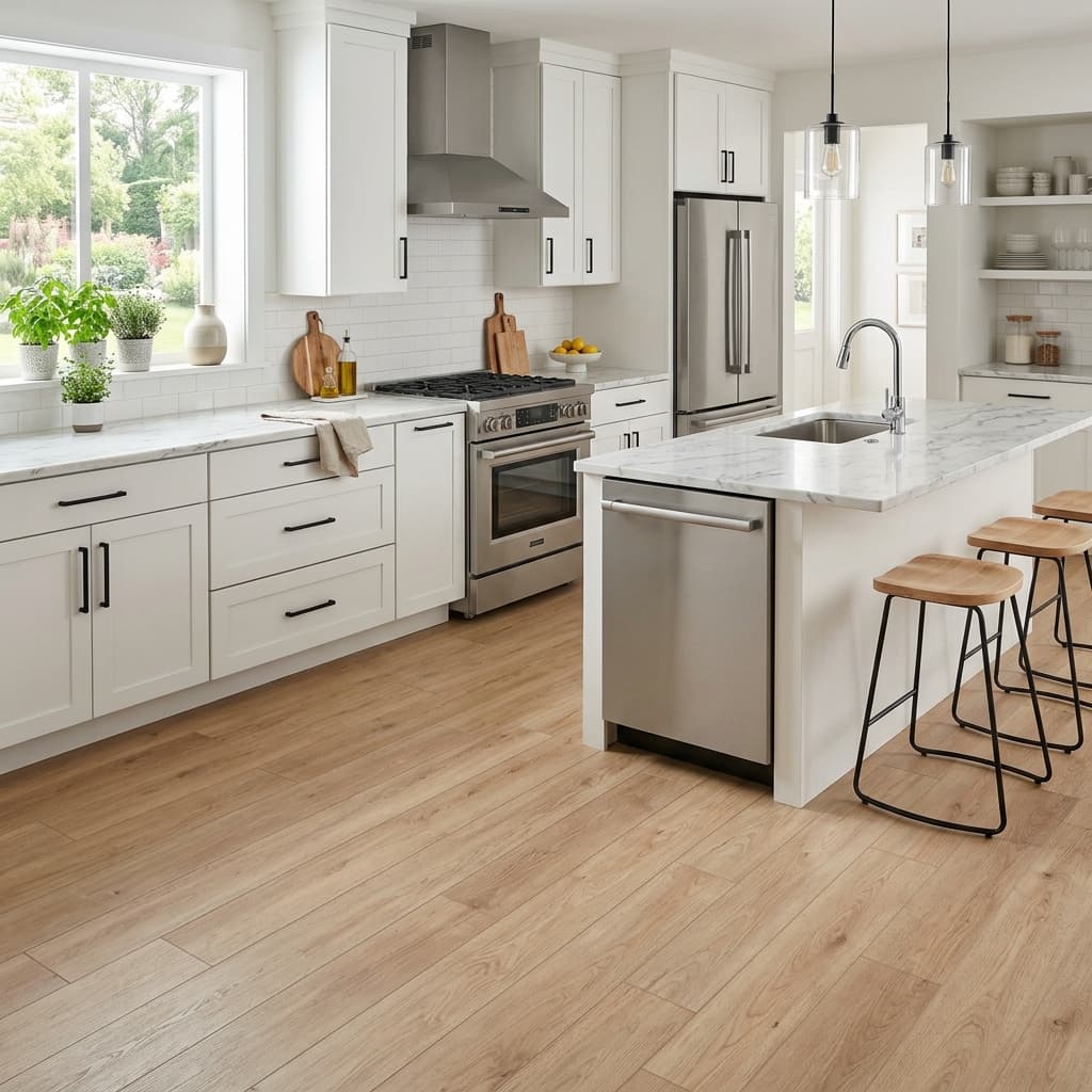 أفضل أرضيات المطابخ المقاومة للماء — فينيل وSPC